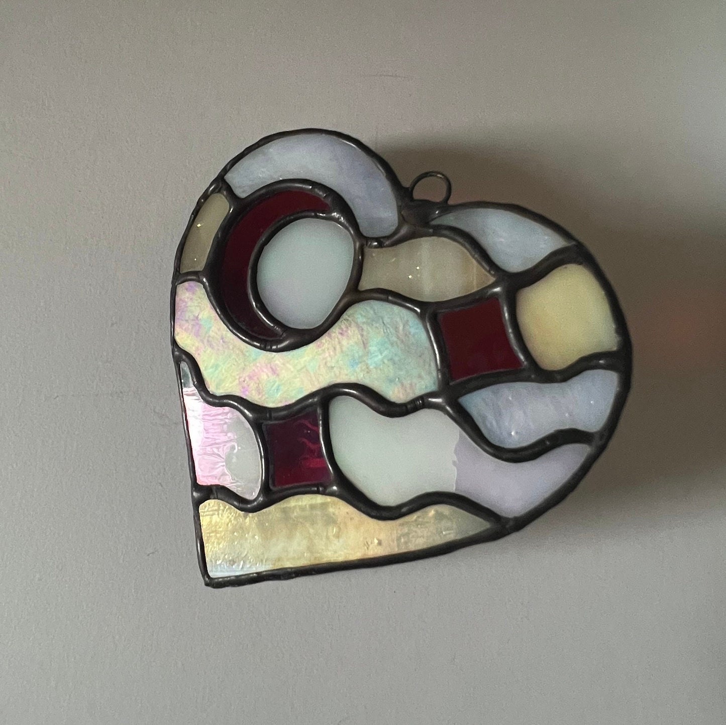 Celestial Love - stylised heart shaped wall hanging suncatcher