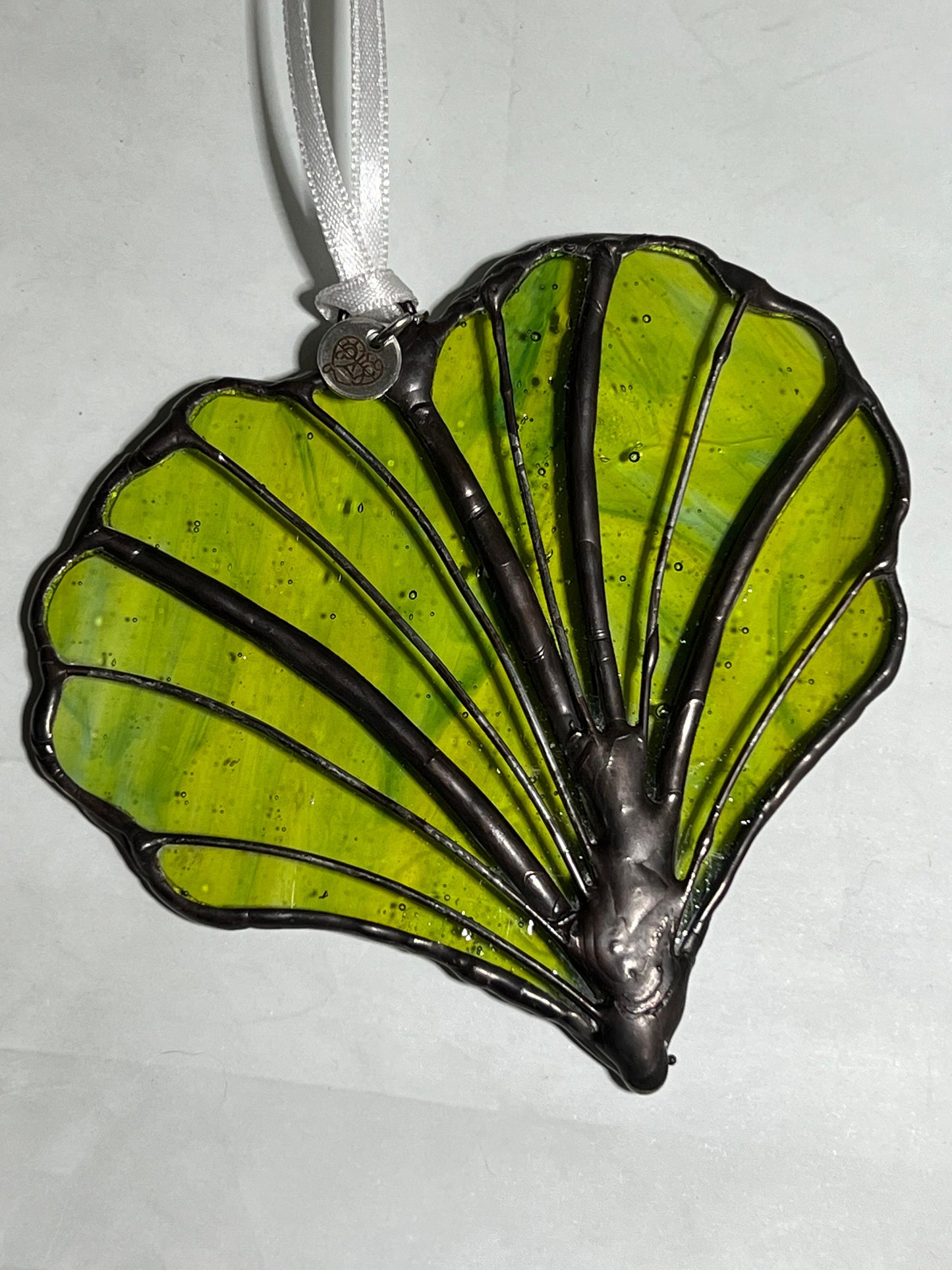 Ginkgo Love - stylised heart shaped ginkgo leaf wall hanging suncatcher
