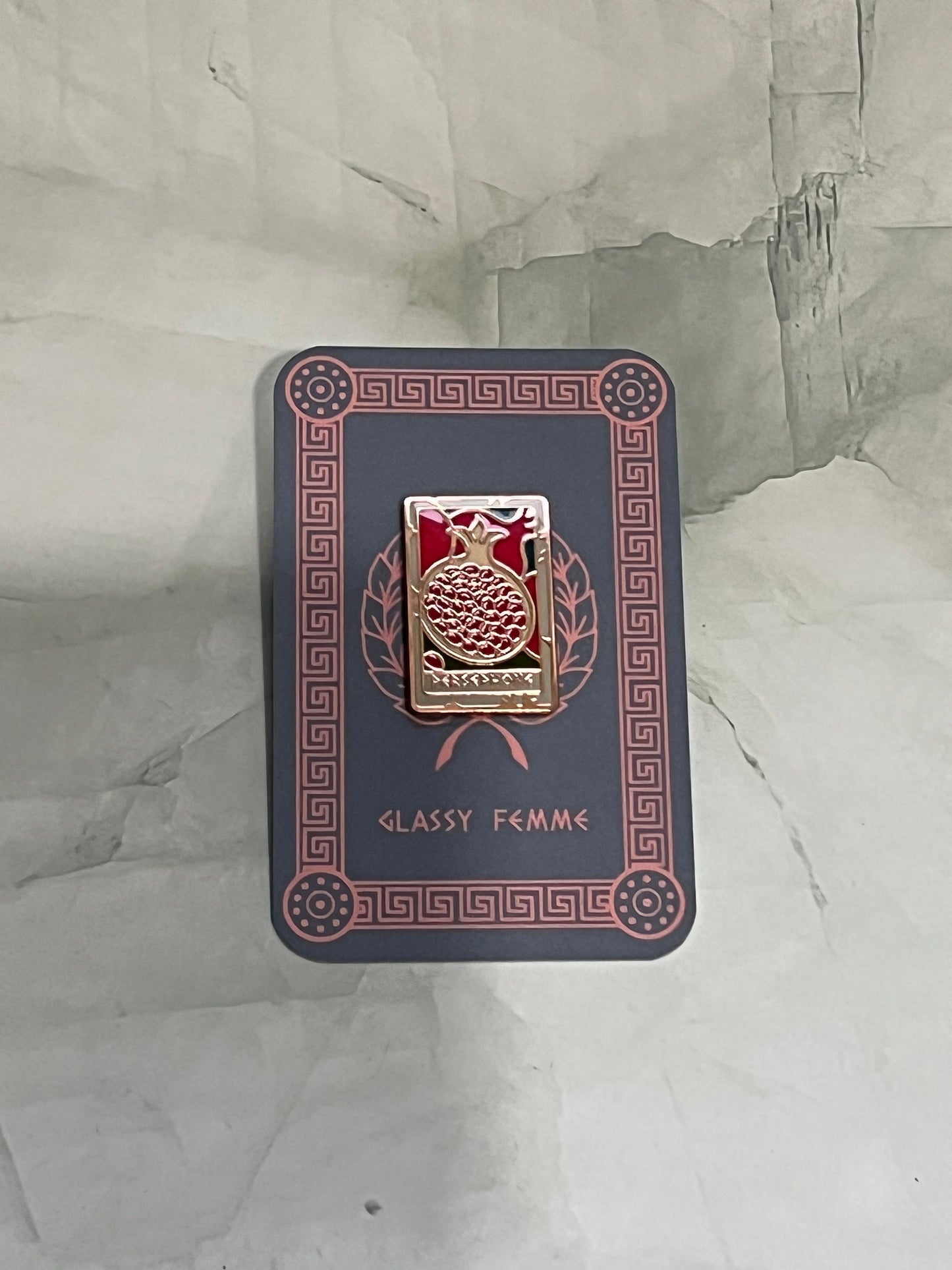 Persephone Tarot Card Hard Enamel Pin - Tarot Card mythology Tattoo flash inspired hard enamel pin