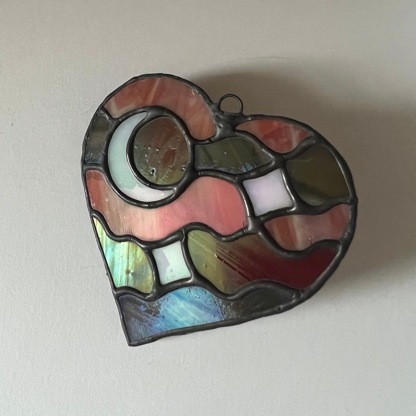 Celestial Love - stylised heart shaped wall hanging suncatcher