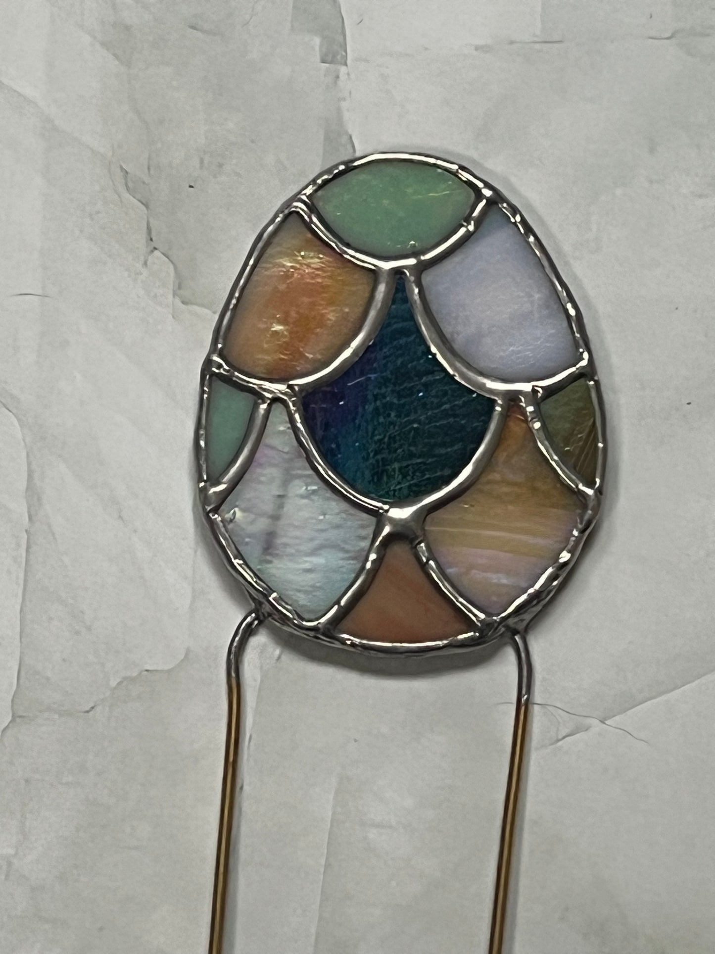 Dragon egg- stylised scaled egg shaped suncatcher Planter Cane