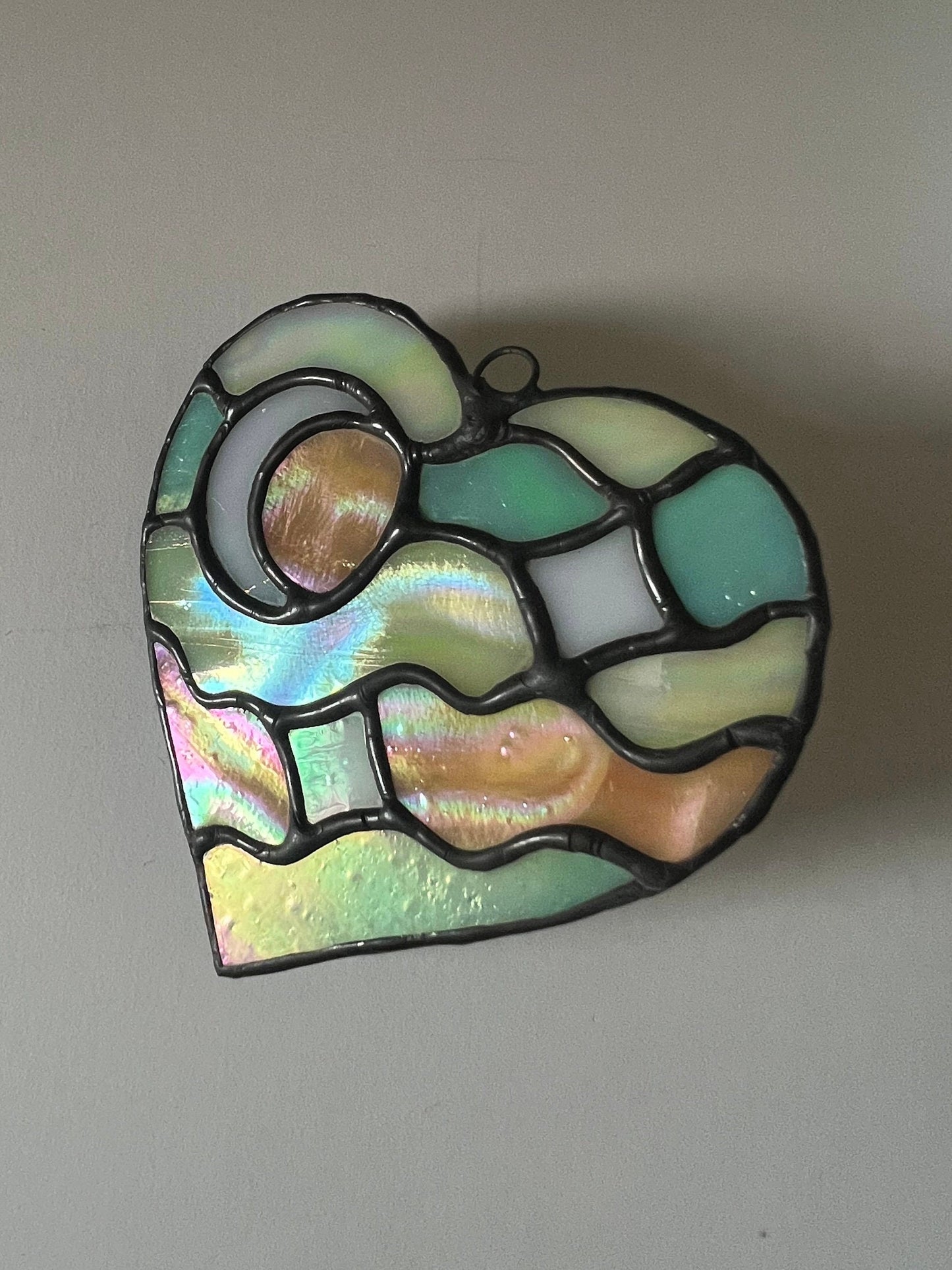 Celestial Love - stylised heart shaped wall hanging suncatcher