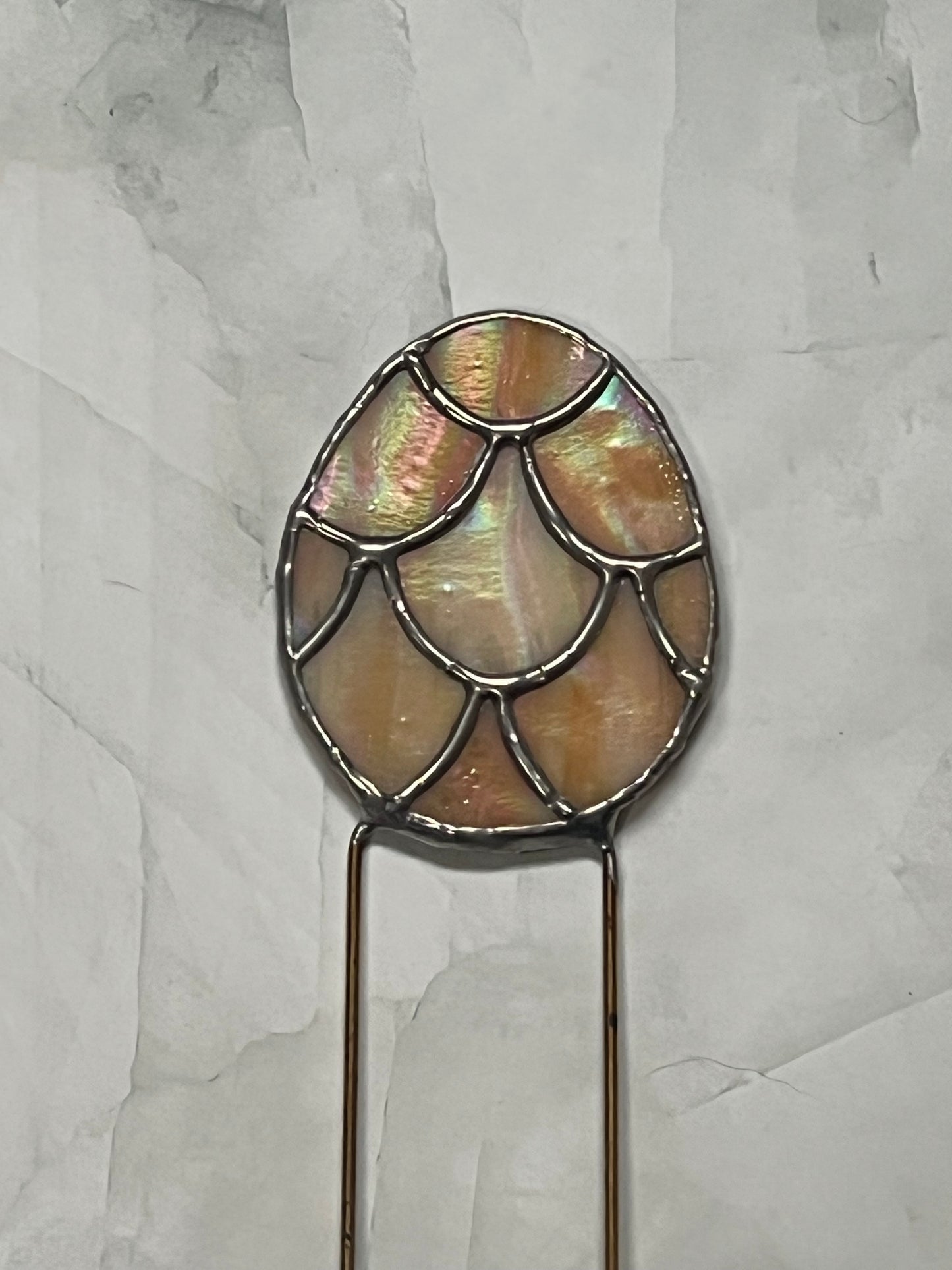 Dragon egg- stylised scaled egg shaped suncatcher Planter Cane