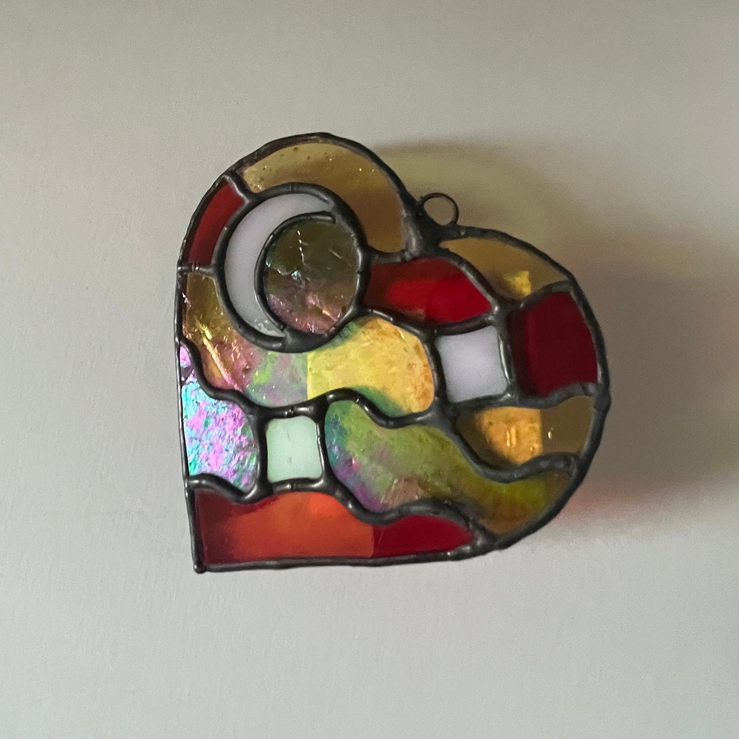 Celestial Love - stylised heart shaped wall hanging suncatcher