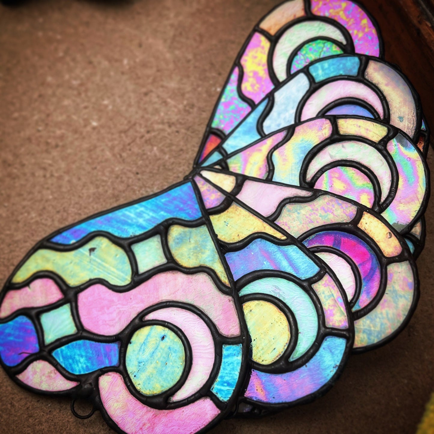 Celestial Love - stylised heart shaped wall hanging suncatcher