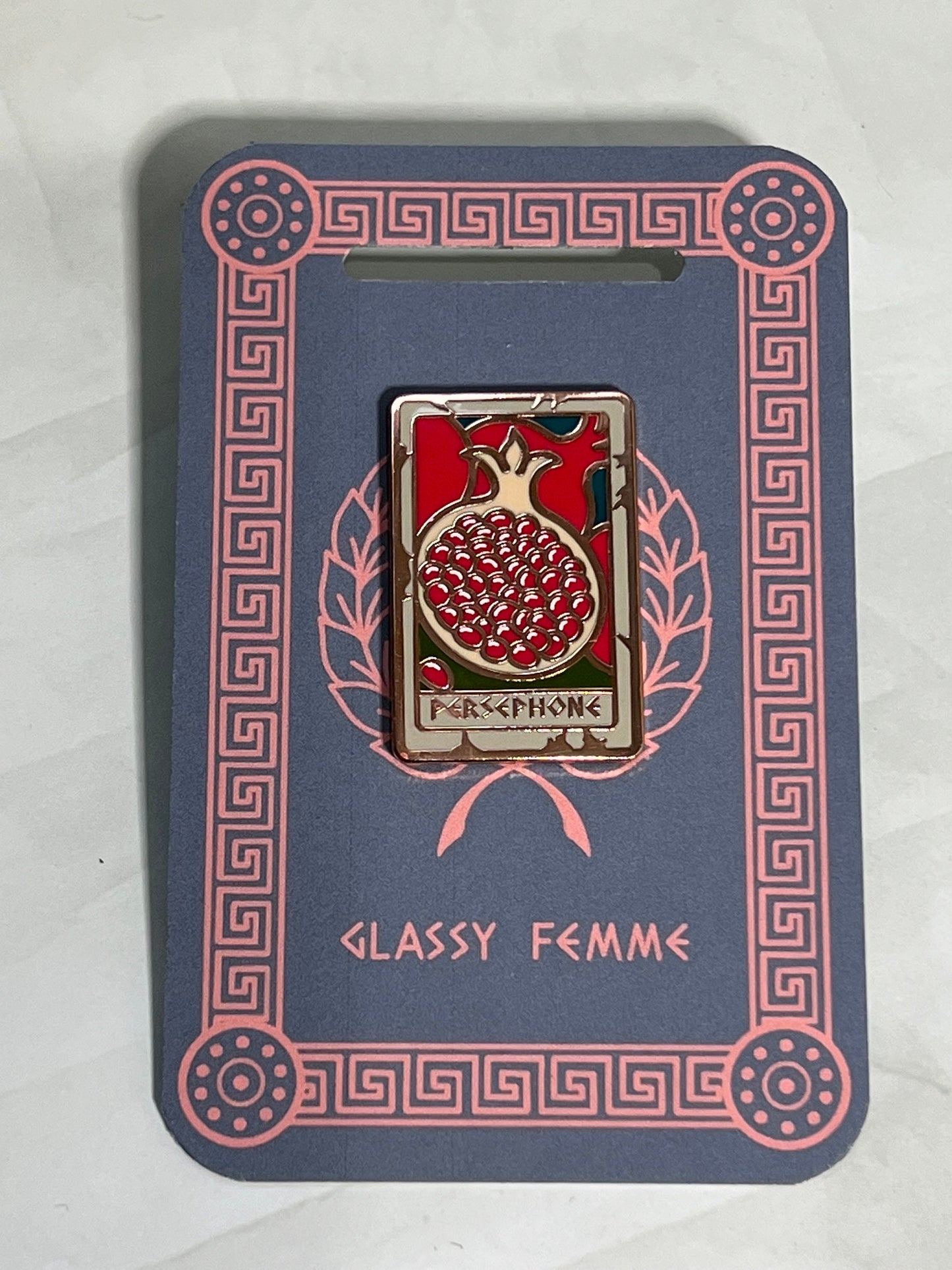 Persephone Tarot Card Hard Enamel Pin - Tarot Card mythology Tattoo flash inspired hard enamel pin
