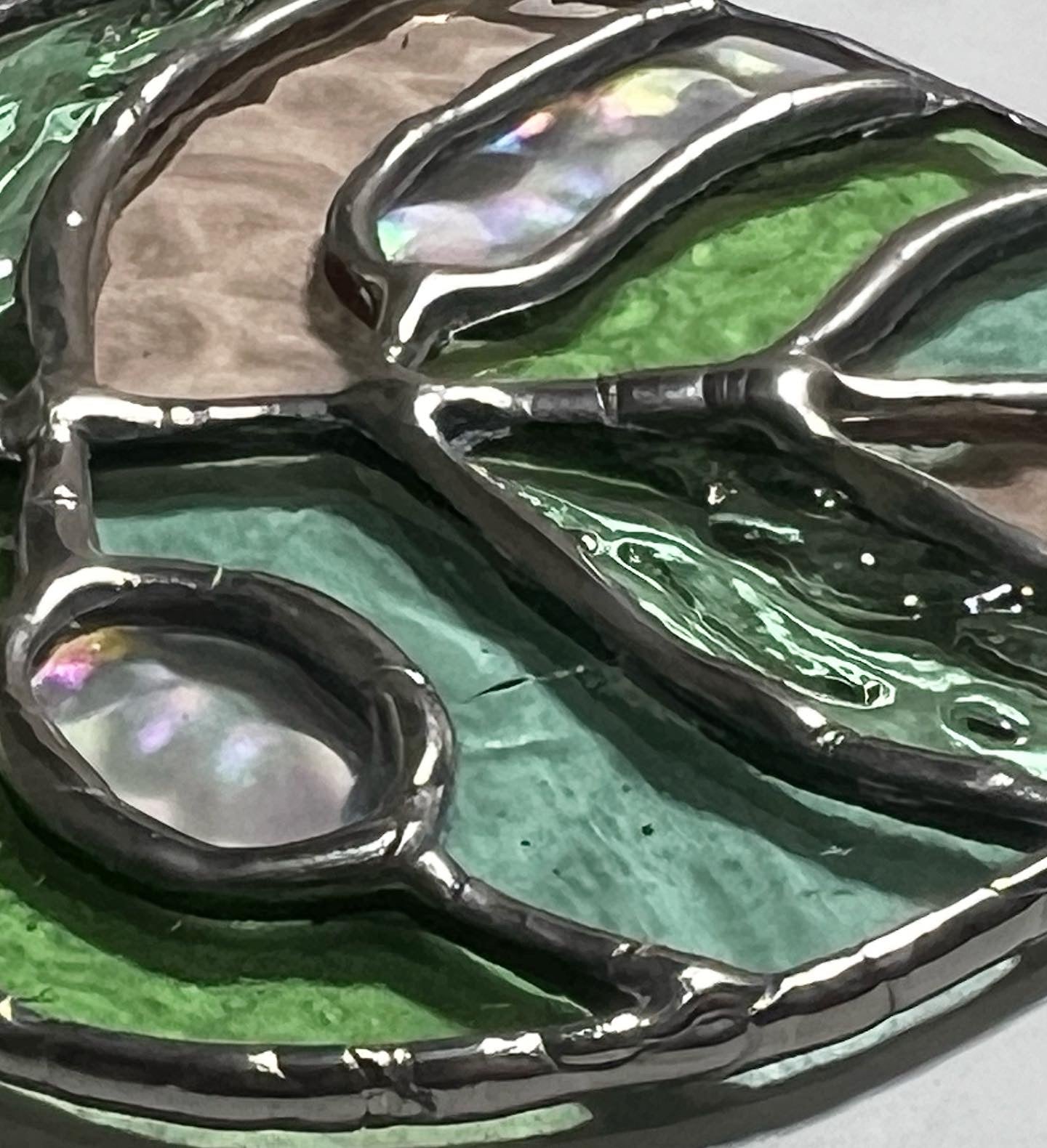 Leafy Love stained glass sun catcher