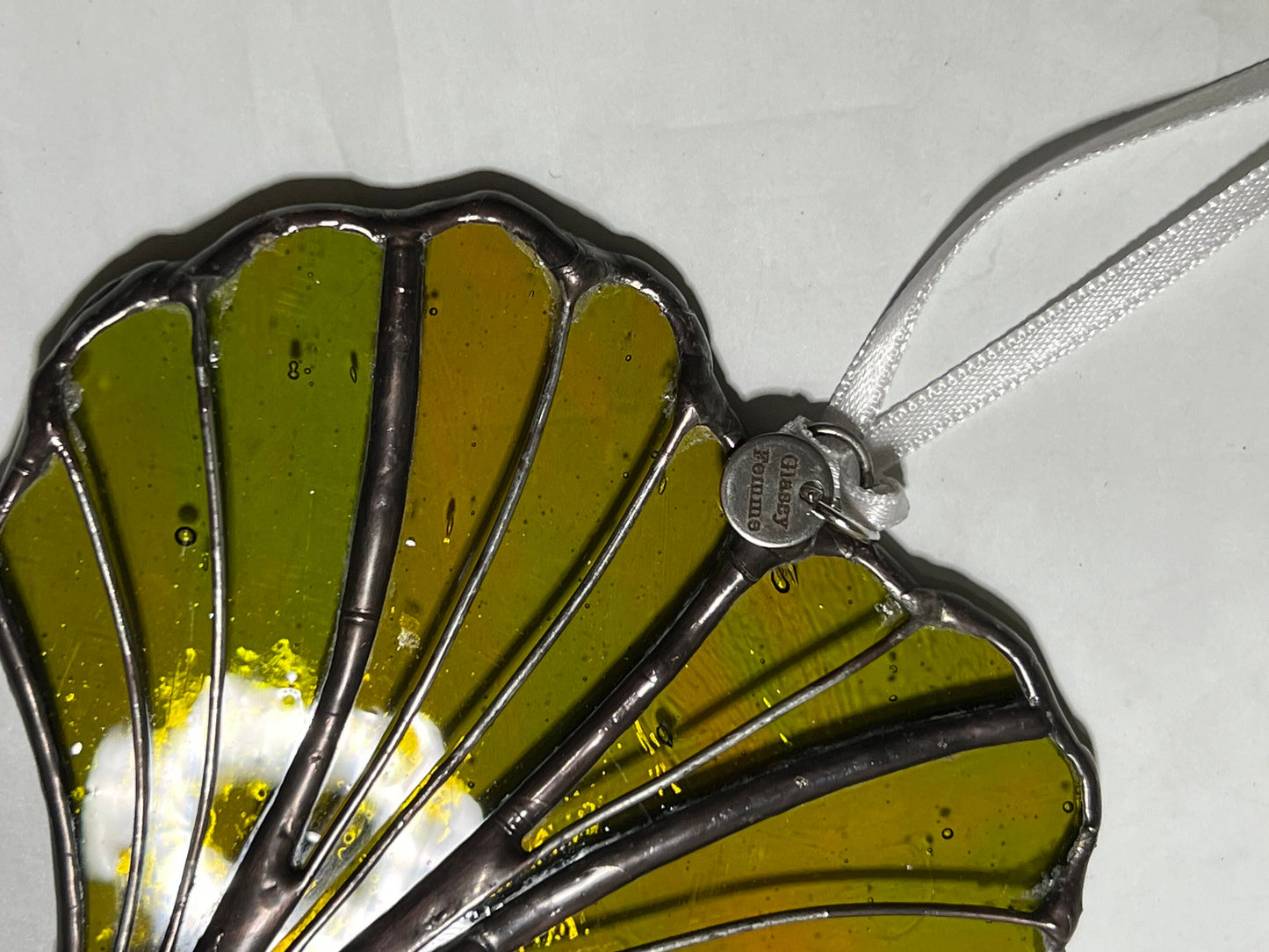 Ginkgo Love - stylised heart shaped ginkgo leaf wall hanging suncatcher