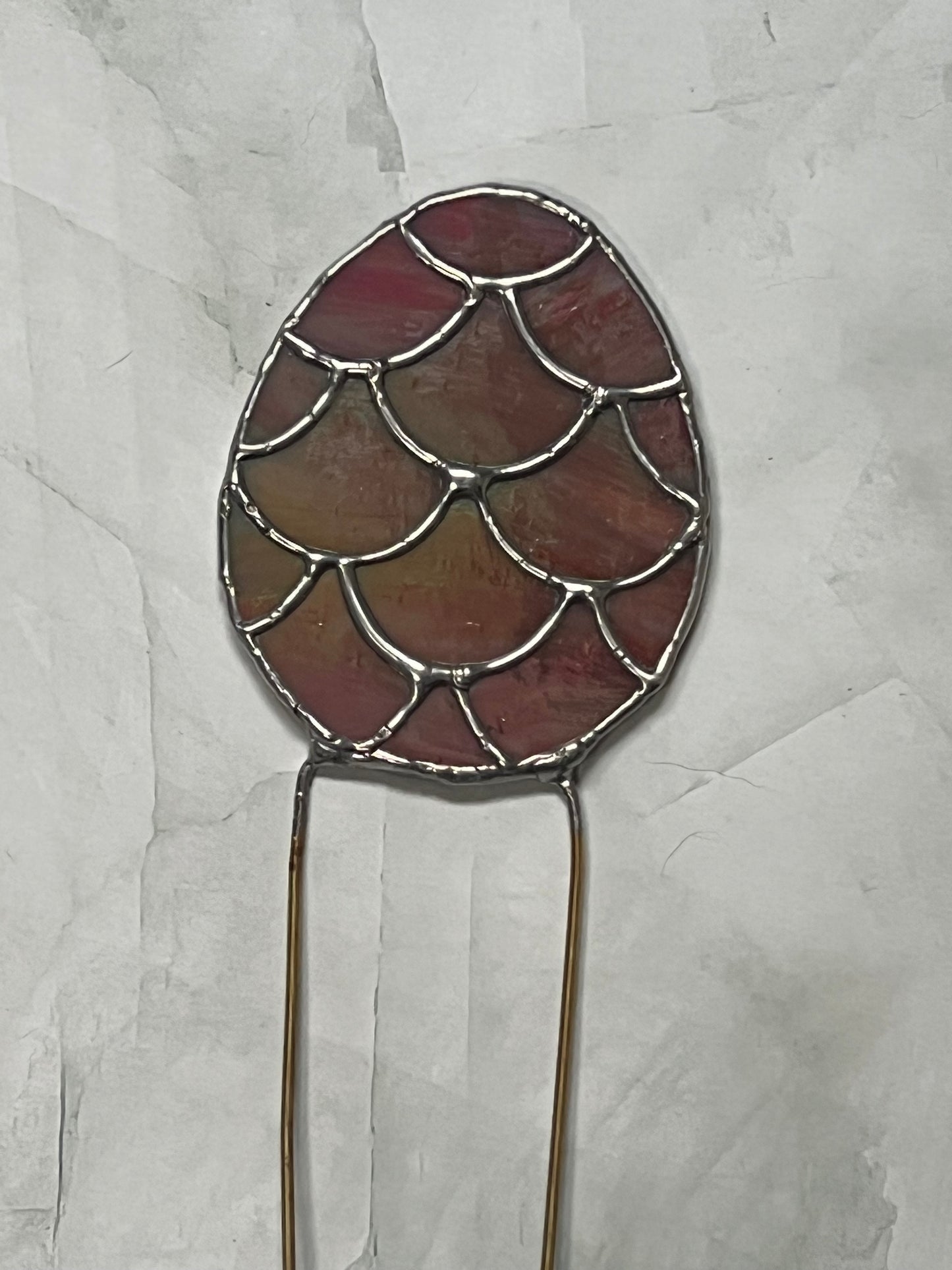 Dragon egg- stylised scaled egg shaped suncatcher Planter Cane