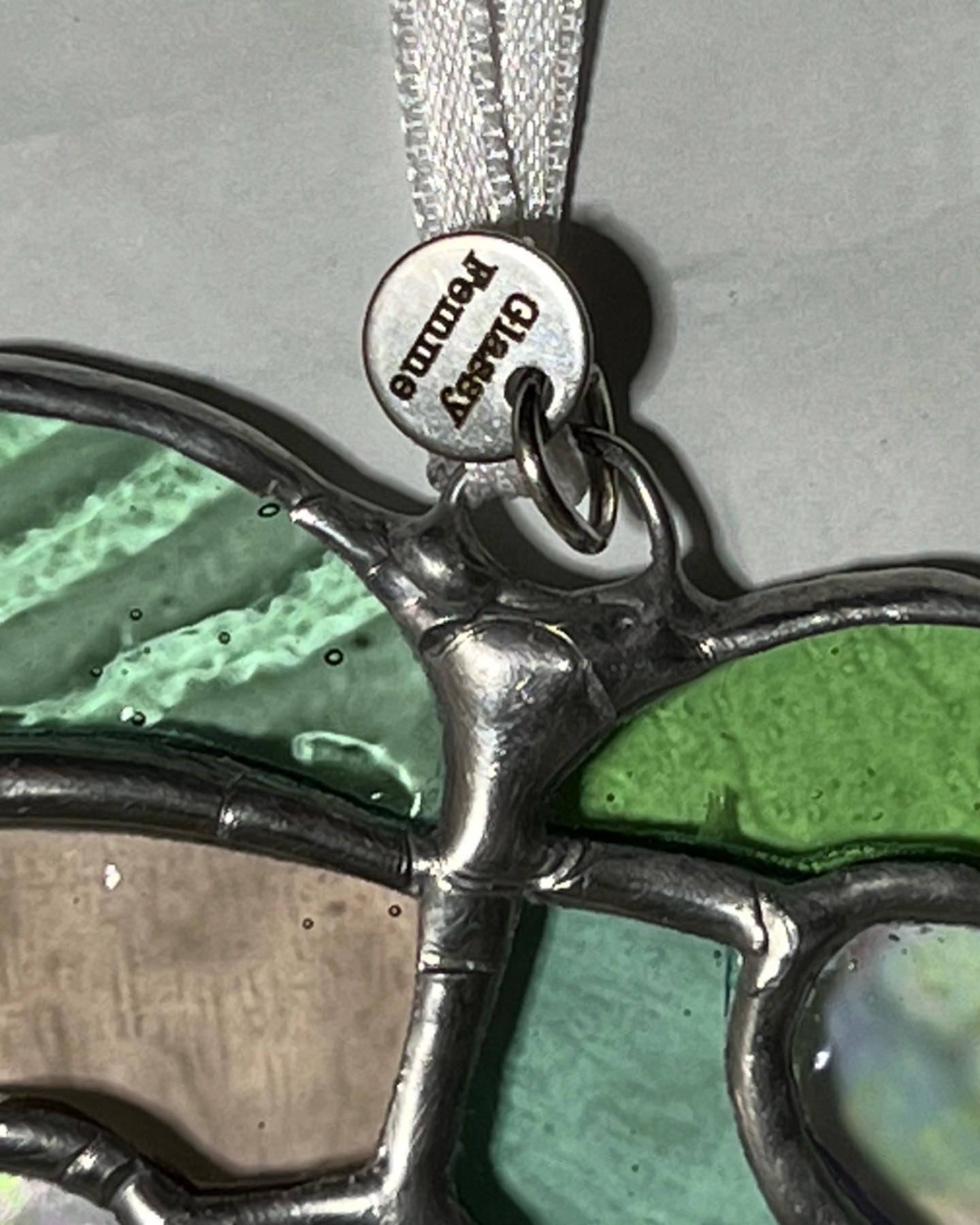 Leafy Love stained glass sun catcher