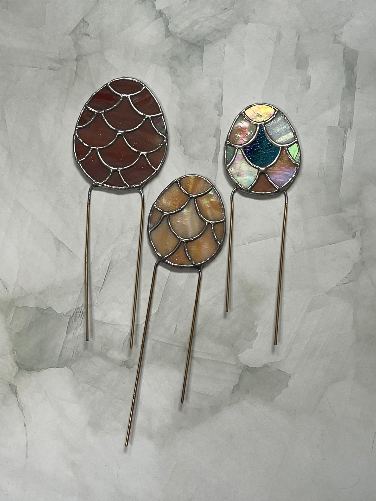 Dragon egg- stylised scaled egg shaped suncatcher Planter Cane