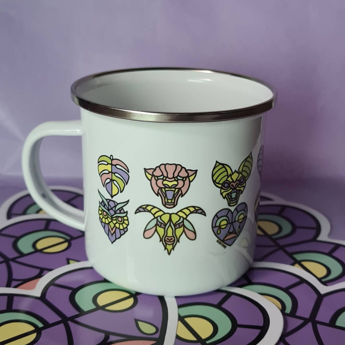 Glassy Femme printed Enamel Mug