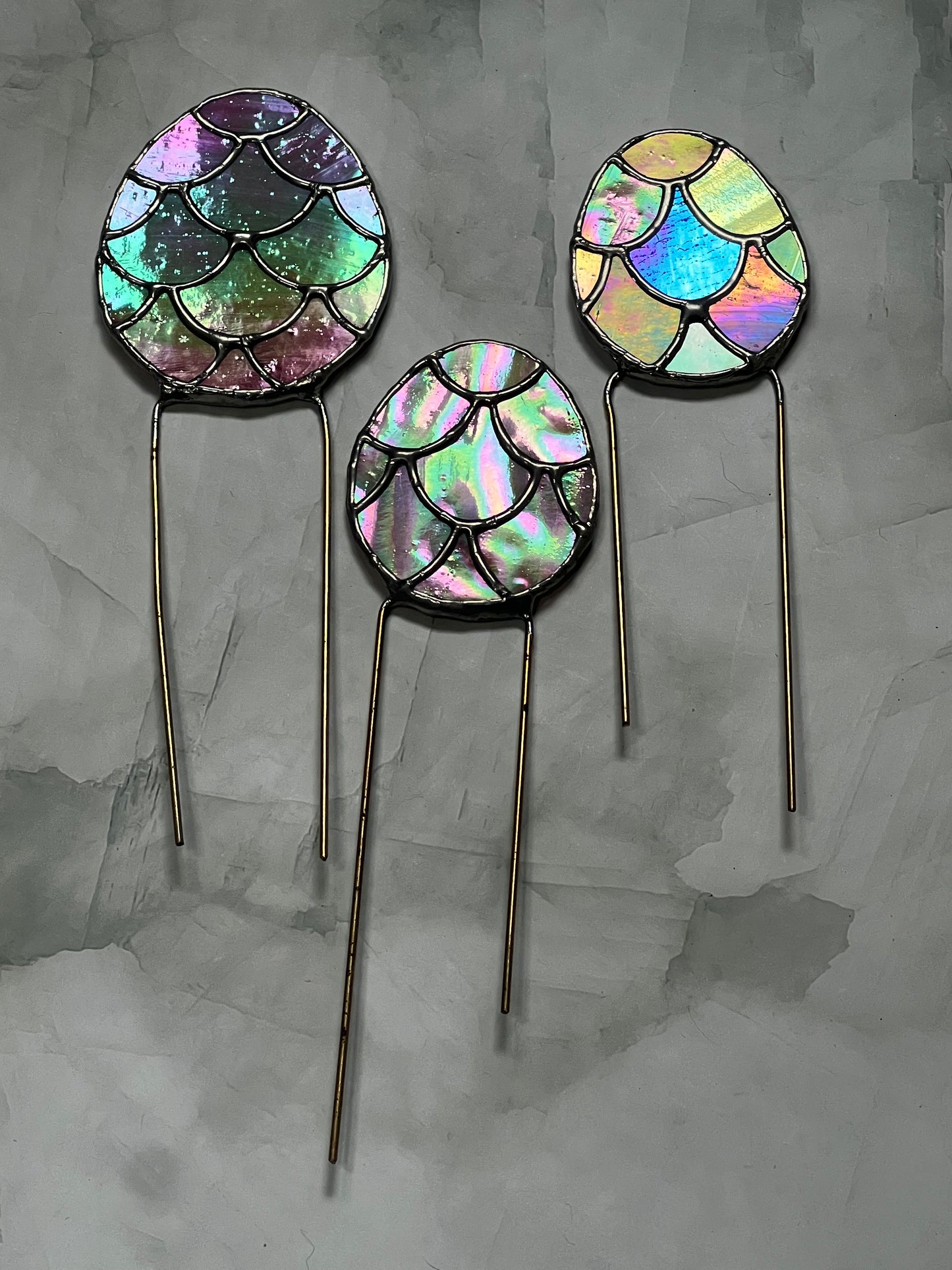 Dragon egg- stylised scaled egg shaped suncatcher Planter Cane
