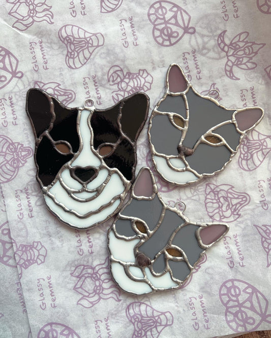Small Pet protrait wall hanging sun-catcher